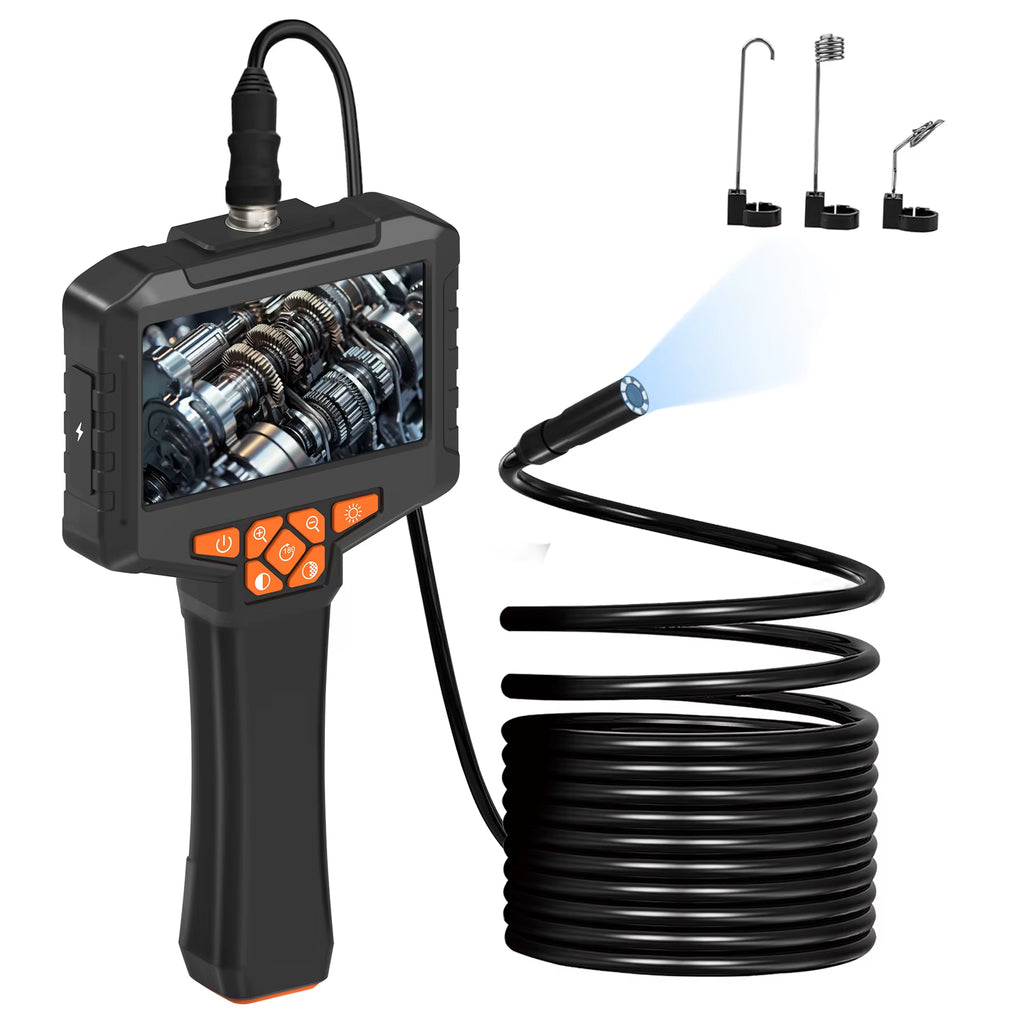 Portable Professional 5M 4.3 Inch IPS Screen Handheld Industrial Endoscope Camera 8Mm Len IP67 Inspection Camera for Home Car